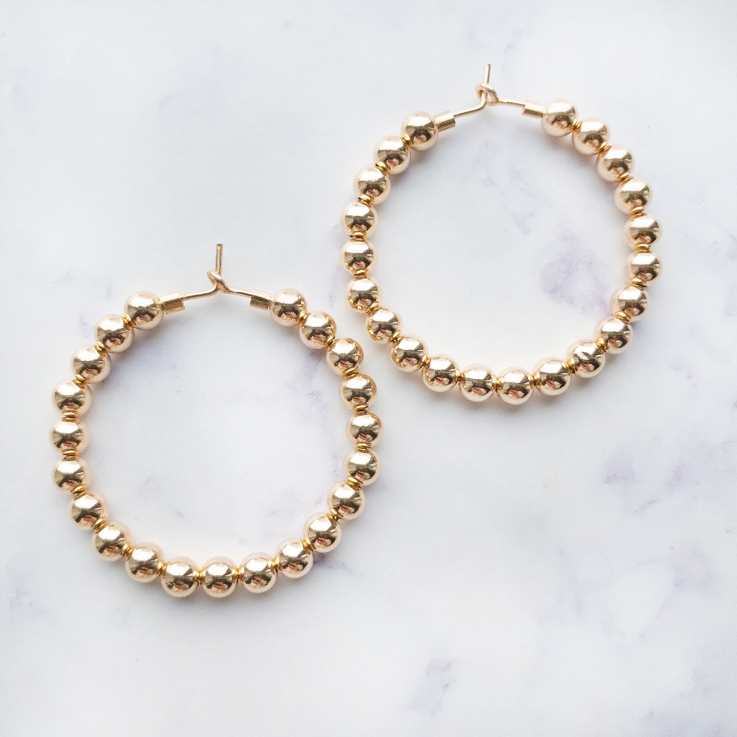 Gold Filled Fully Beaded Hoops
