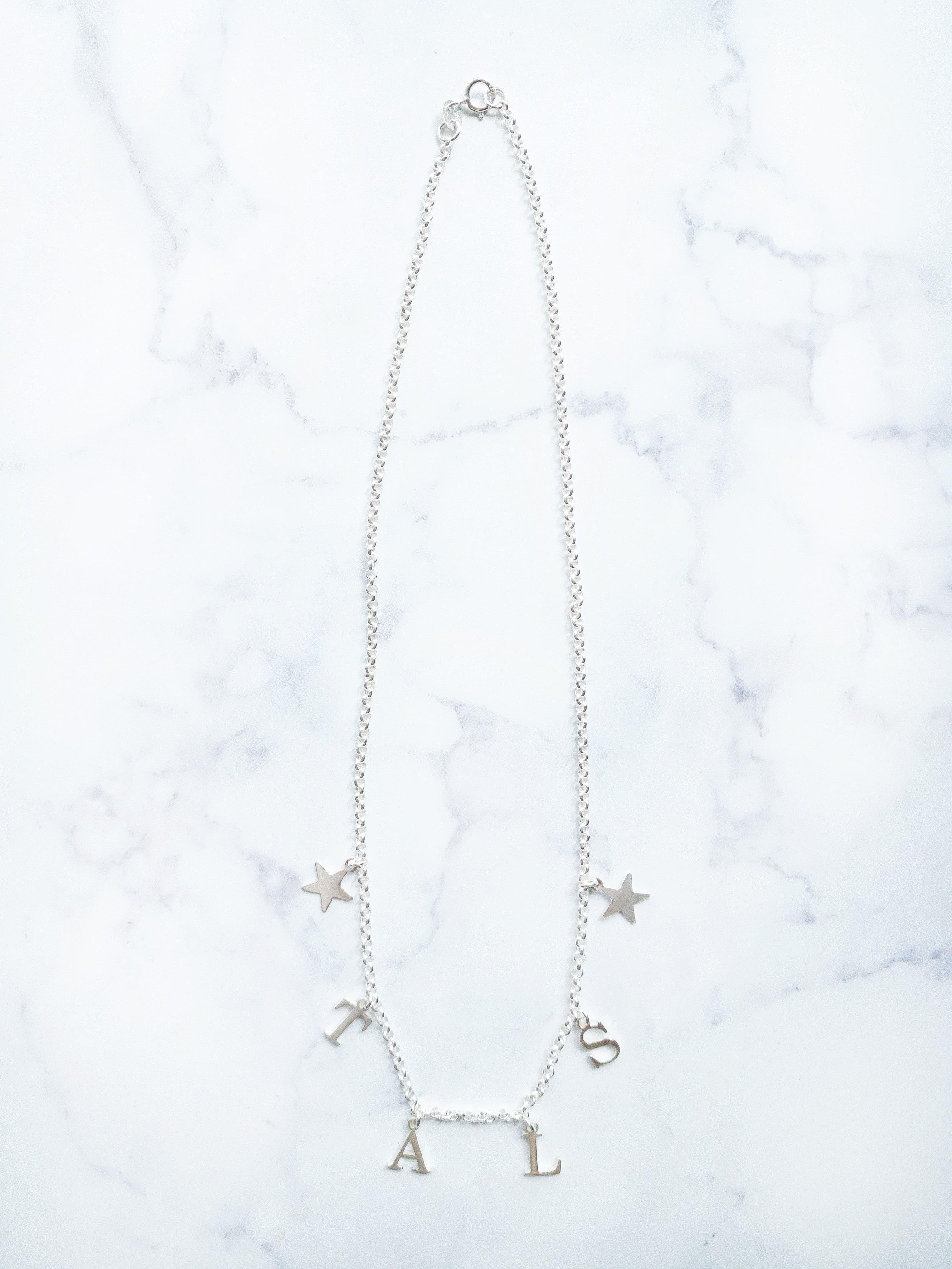 Personalised Silver Star Charm Necklace